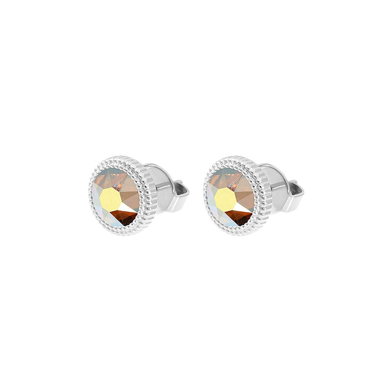 Fabero Flat Stud Earring 0.4" - Silver metallic sunshine