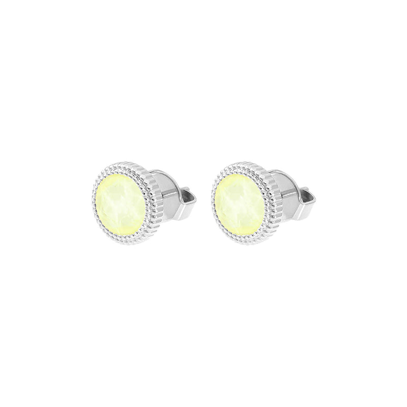 Fabero Flat Stud Earring 0.4" - Silver