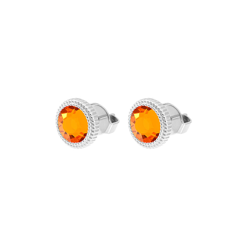 Fabero Flat Stud Earring 0.4" - Silver sun