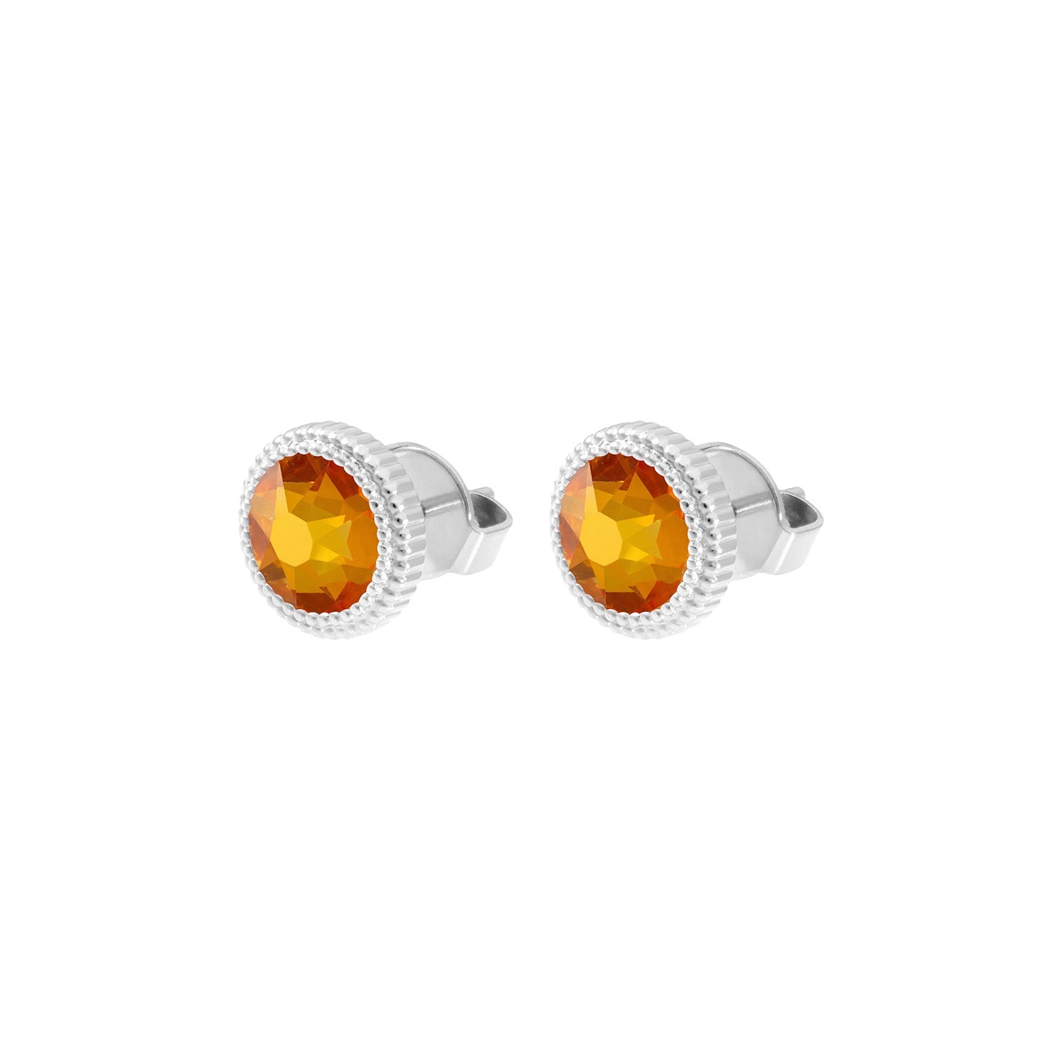 Fabero Flat Stud Earring 0.4" - Silver