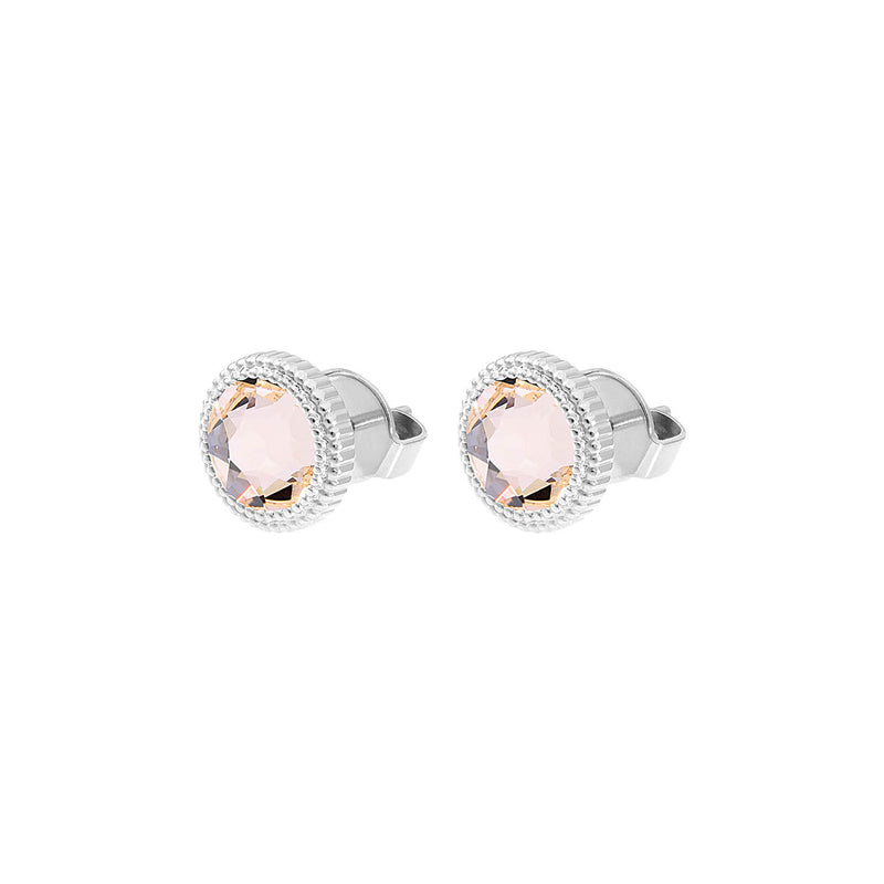 Fabero Flat Stud Earring 0.4" - Silver silk