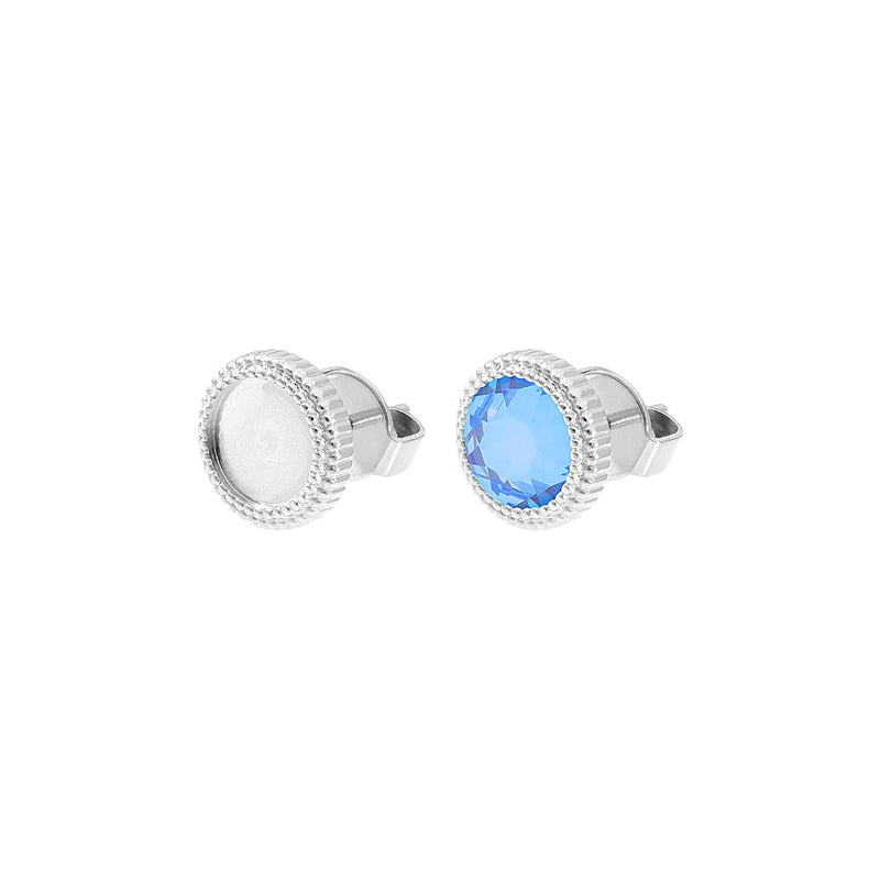Fabero Flat Stud Earring 0.4" - Silver