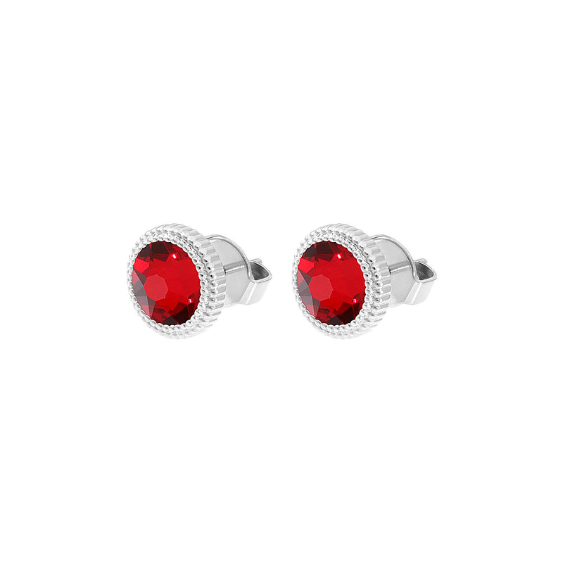 Fabero Flat Stud Earring 0.4" - Silver Siam