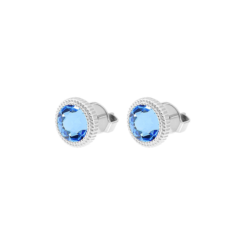 Fabero Flat Stud Earring 0.4" - Silver