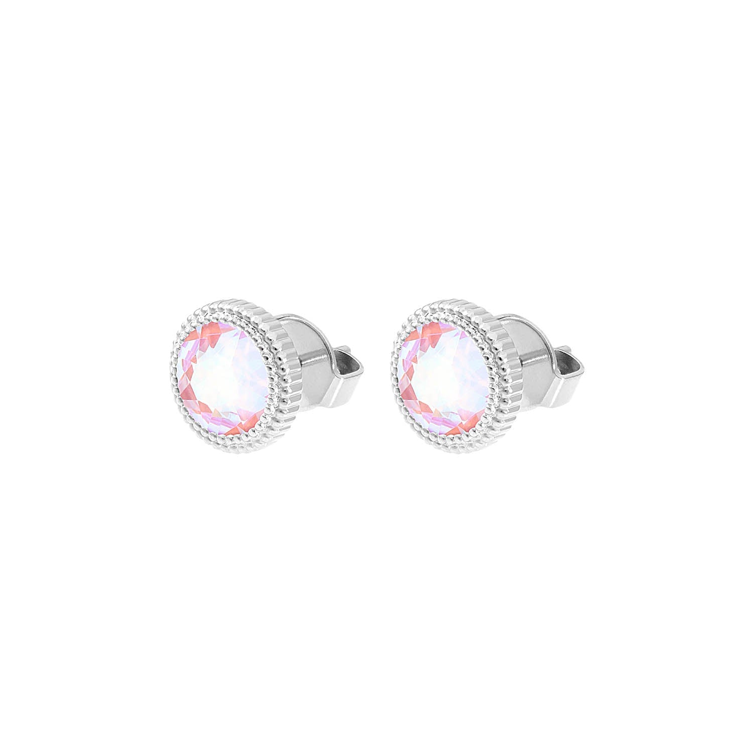 Fabero Flat Stud Earring 0.4" - Silver