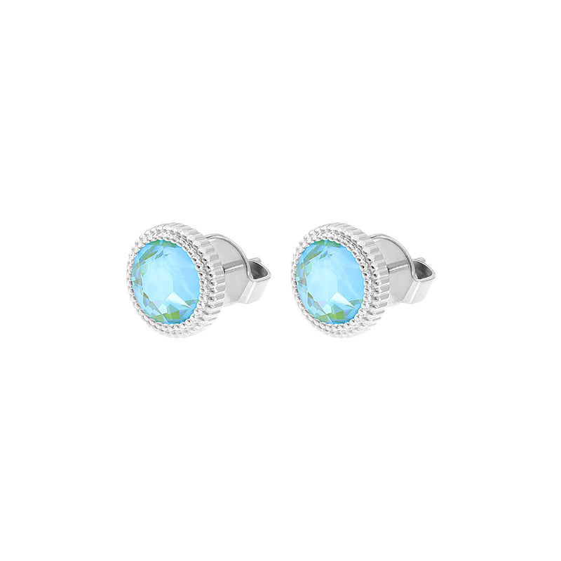 Fabero Flat Stud Earring 0.4" - Silver silky sage delite