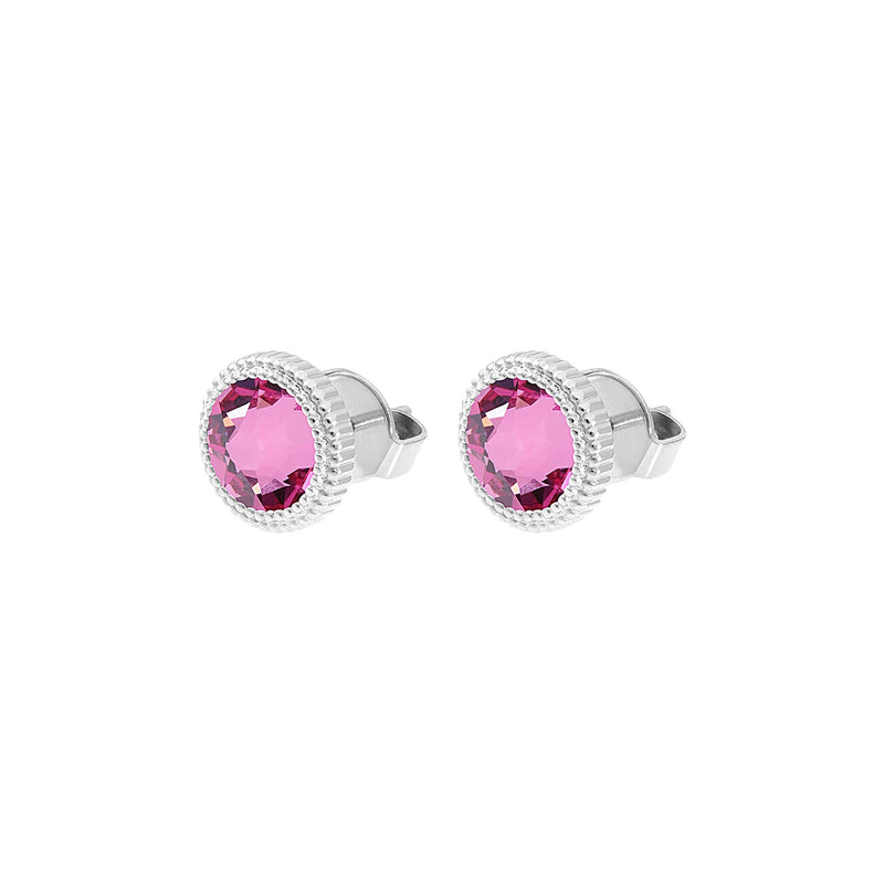 Fabero Flat Stud Earring 0.4" - Silver