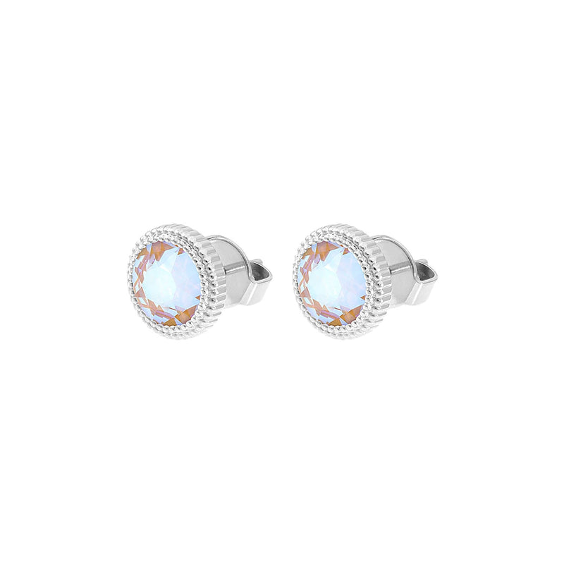 Fabero Flat Stud Earring 0.4" - Silver