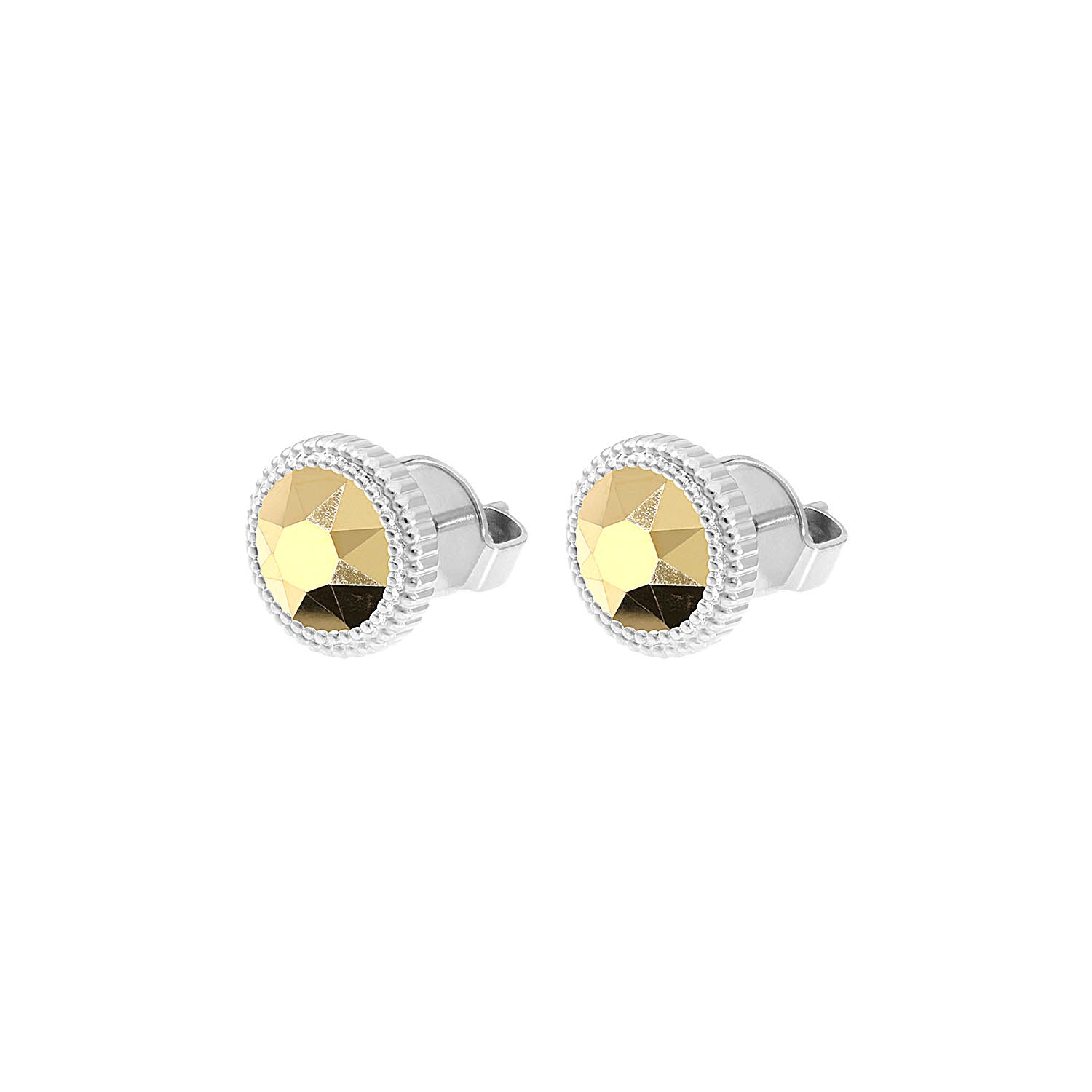 Fabero Flat Stud Earring 0.4" - Silver