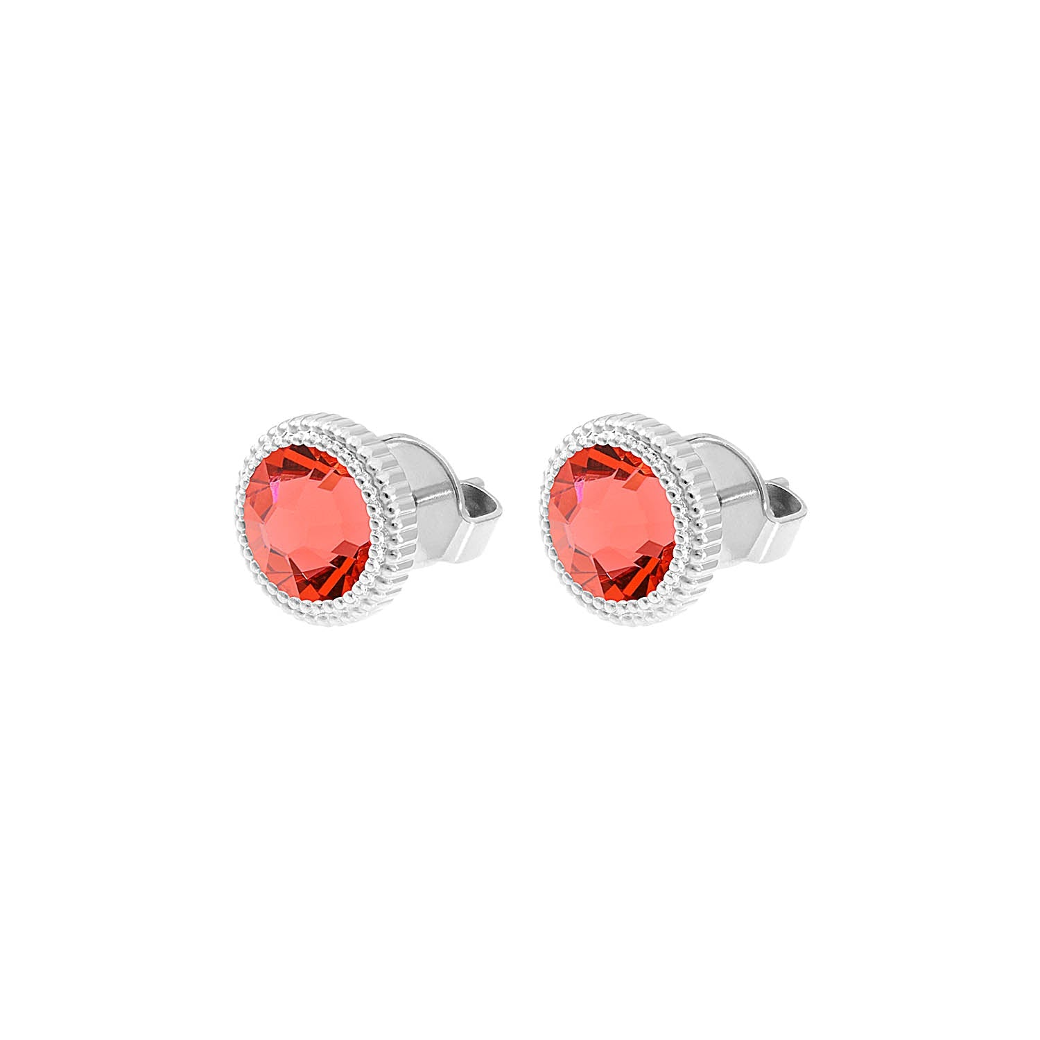 Fabero Flat Stud Earring 0.4" - Silver