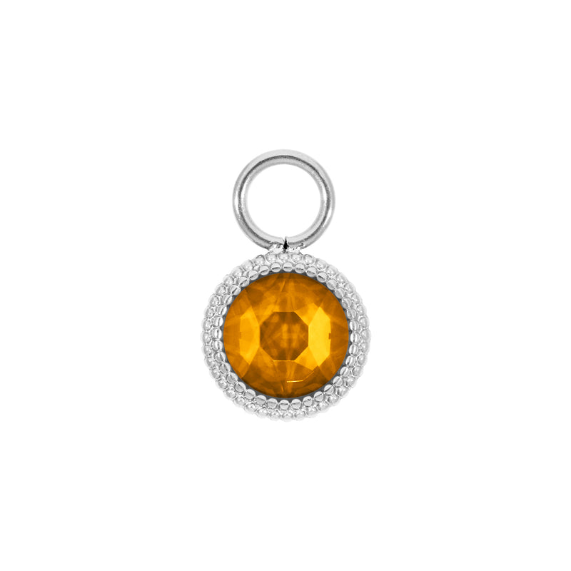 Fabero Flat Charm 0.4" - Silver Topaz