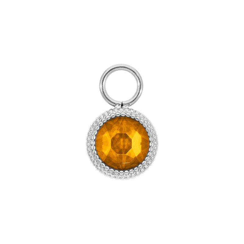 Fabero Flat Charm 0.4" - Silver Topaz