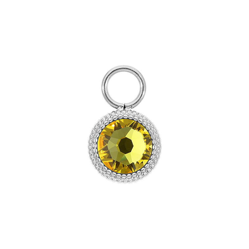 Fabero Flat Charm 0.4" - Silver light topaz