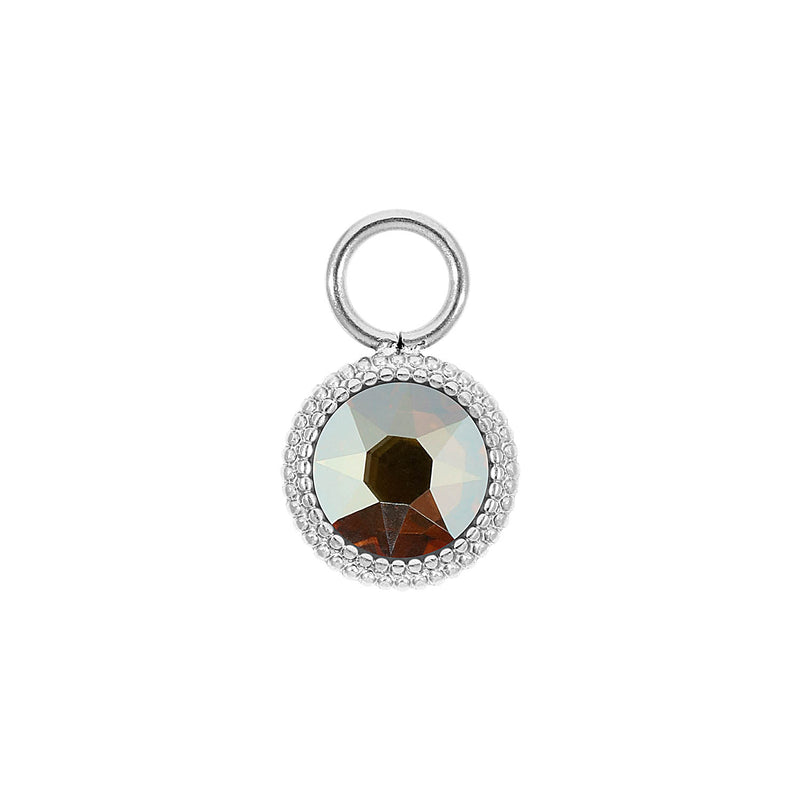 Fabero Flat Charm 0.4" - Silver metallic sunshine