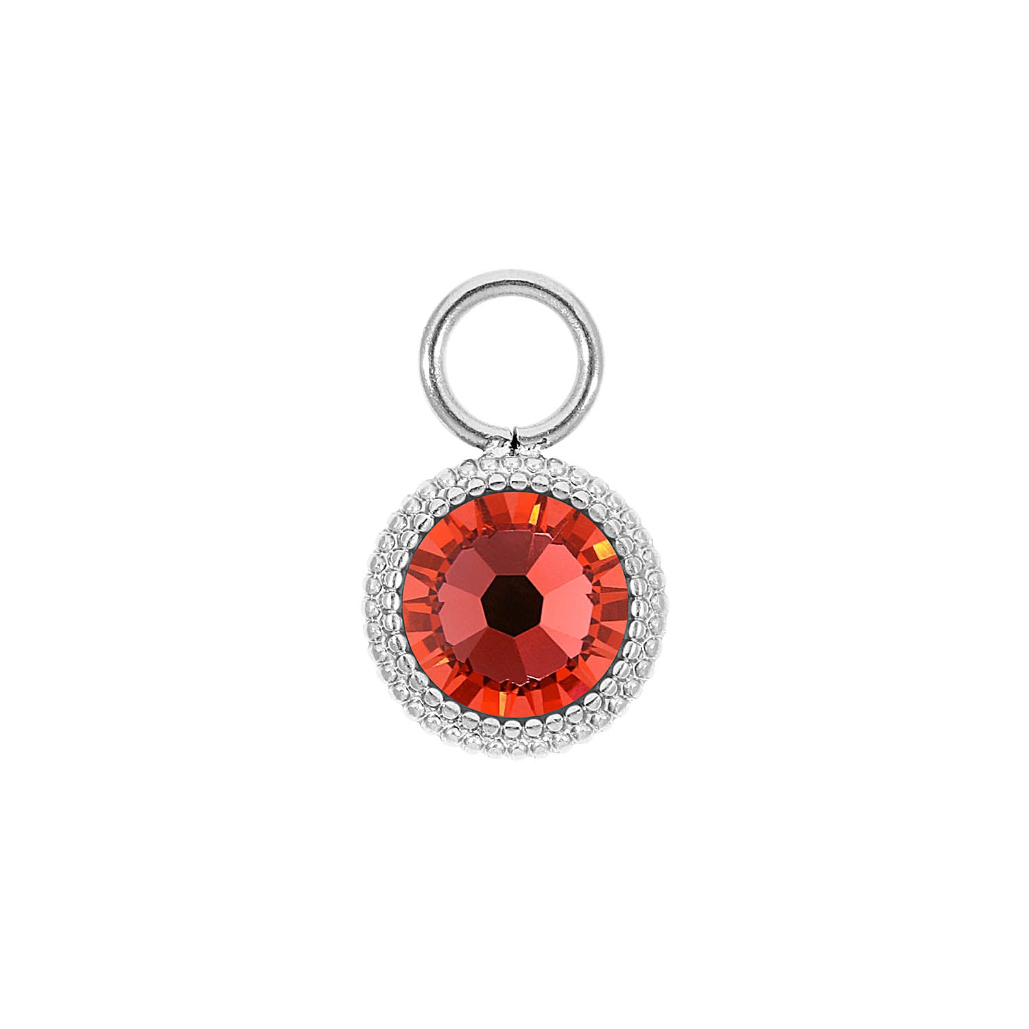 Fabero Flat Charm 0.4" - Silver padparadscha