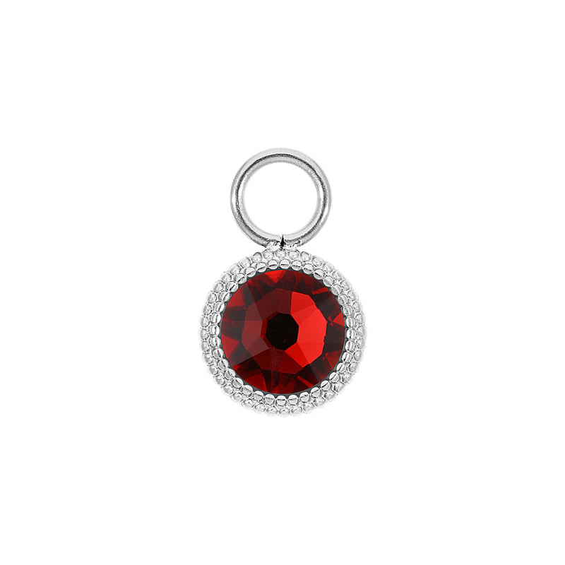 Fabero Flat Charm 0.4" - Silver scarlet