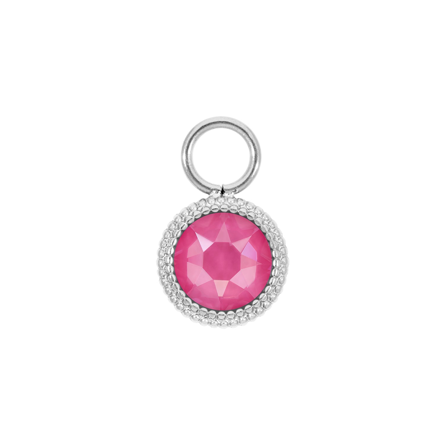 Fabero Flat Charm 0.4" - Silver Crystal Dahlia Ignite