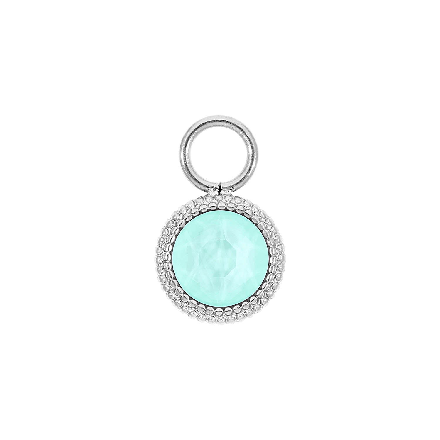 Fabero Flat Charm 0.4" - Silver crystal soft mint ignite