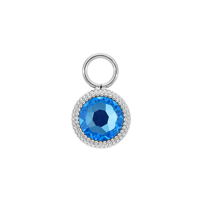 Fabero Flat Charm 0.4" - Silver royal blue delite