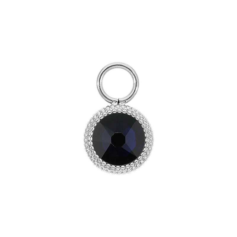Fabero Flat Charm 0.4" - Silver Dark Indigo