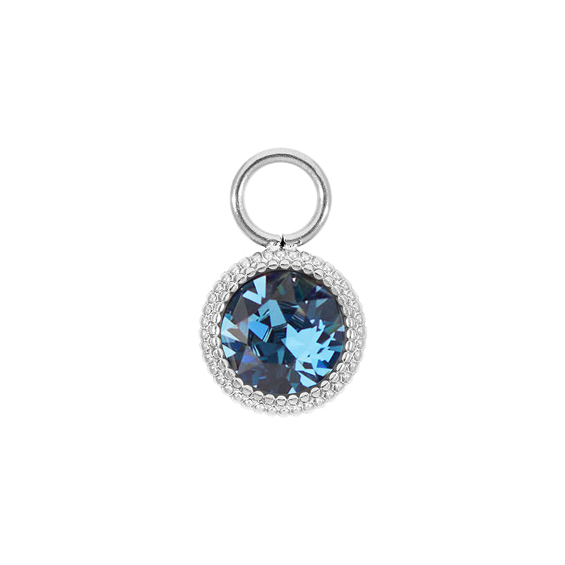 Fabero Flat Charm 0.4" - Silver Denim Blue