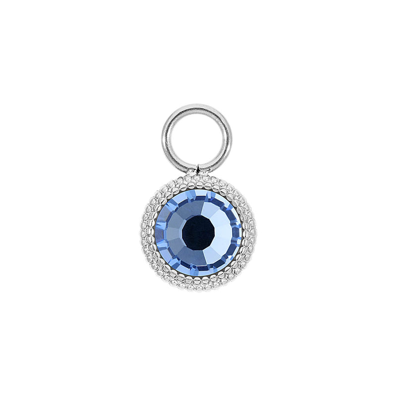 Fabero Flat Charm 0.4" - Silver light sapphire
