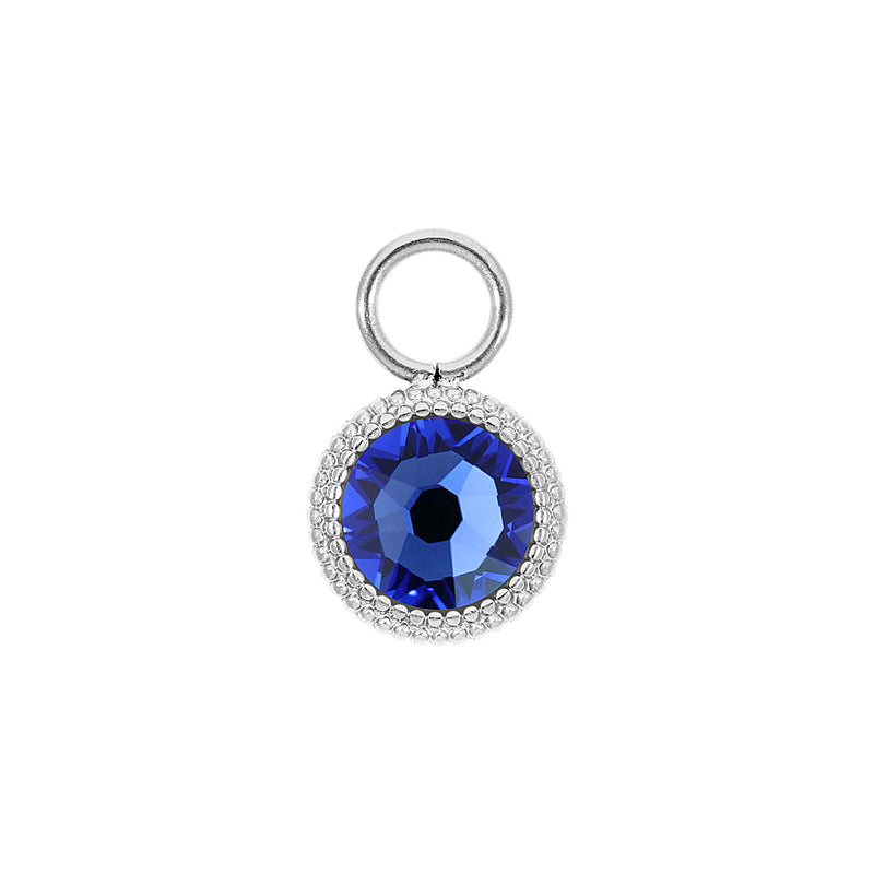 Fabero Flat Charm 0.4" - Silver sapphire