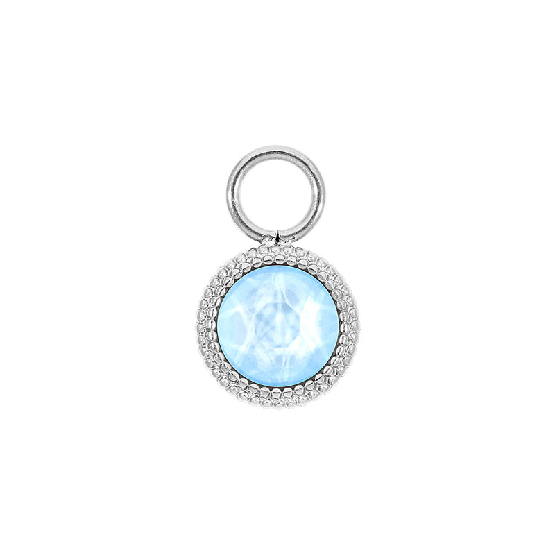 Fabero Flat Charm 0.4" - Silver crystal sky ignite