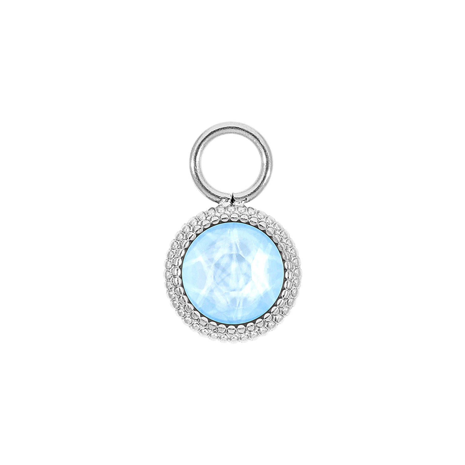Fabero Flat Charm 0.4" - Silver crystal sky ignite