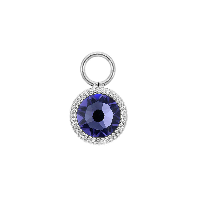 Fabero Flat Charm 0.4" - Silver tanzanite