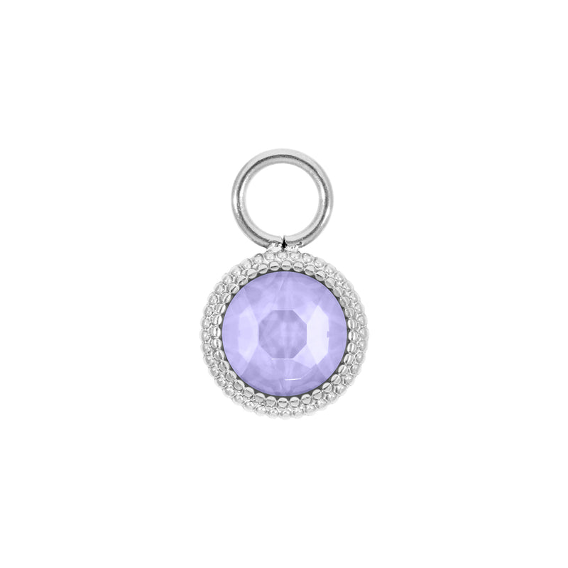Fabero Flat Charm 0.4" - Silver Crystal Purple Ignite