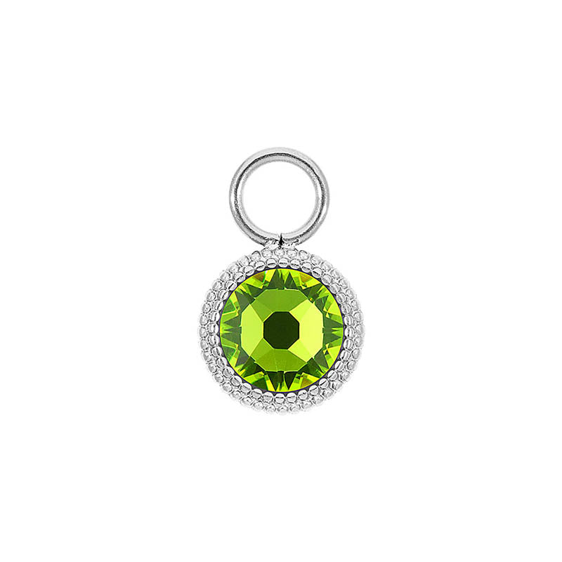 Fabero Flat Charm 0.4" - Silver Citrus Green