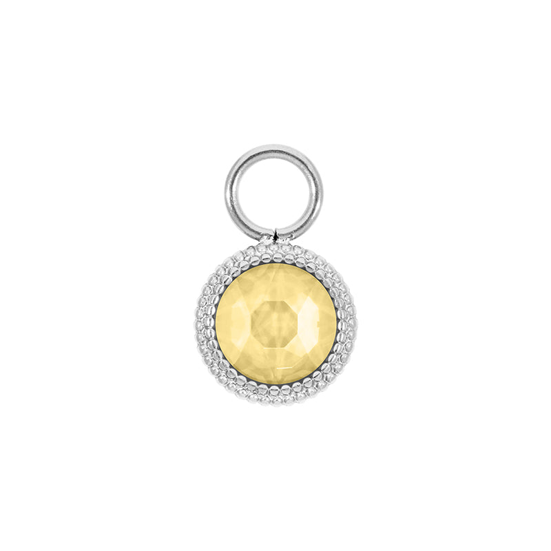 Fabero Flat Charm 0.4" - Silver Recreated Dark Jonquil