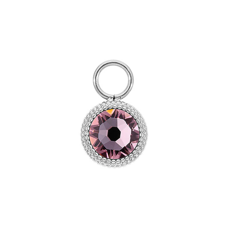 Fabero Flat Charm 0.4" - Silver Light Rose