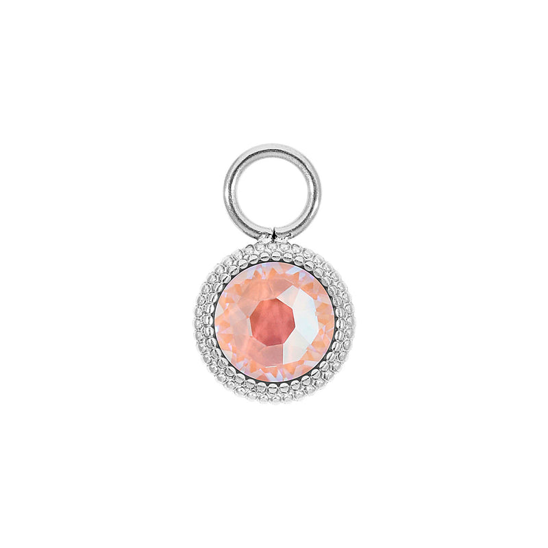 Fabero Flat Charm 0.4" - Silver dusty pink delite