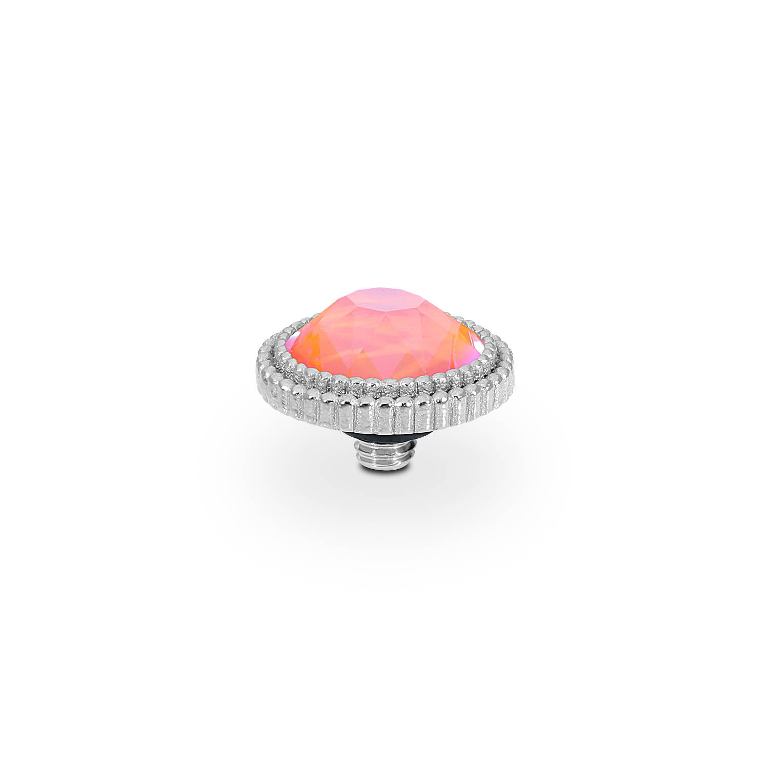 Fabero Flat Top 0.4" - Silver crystal orange glow delite