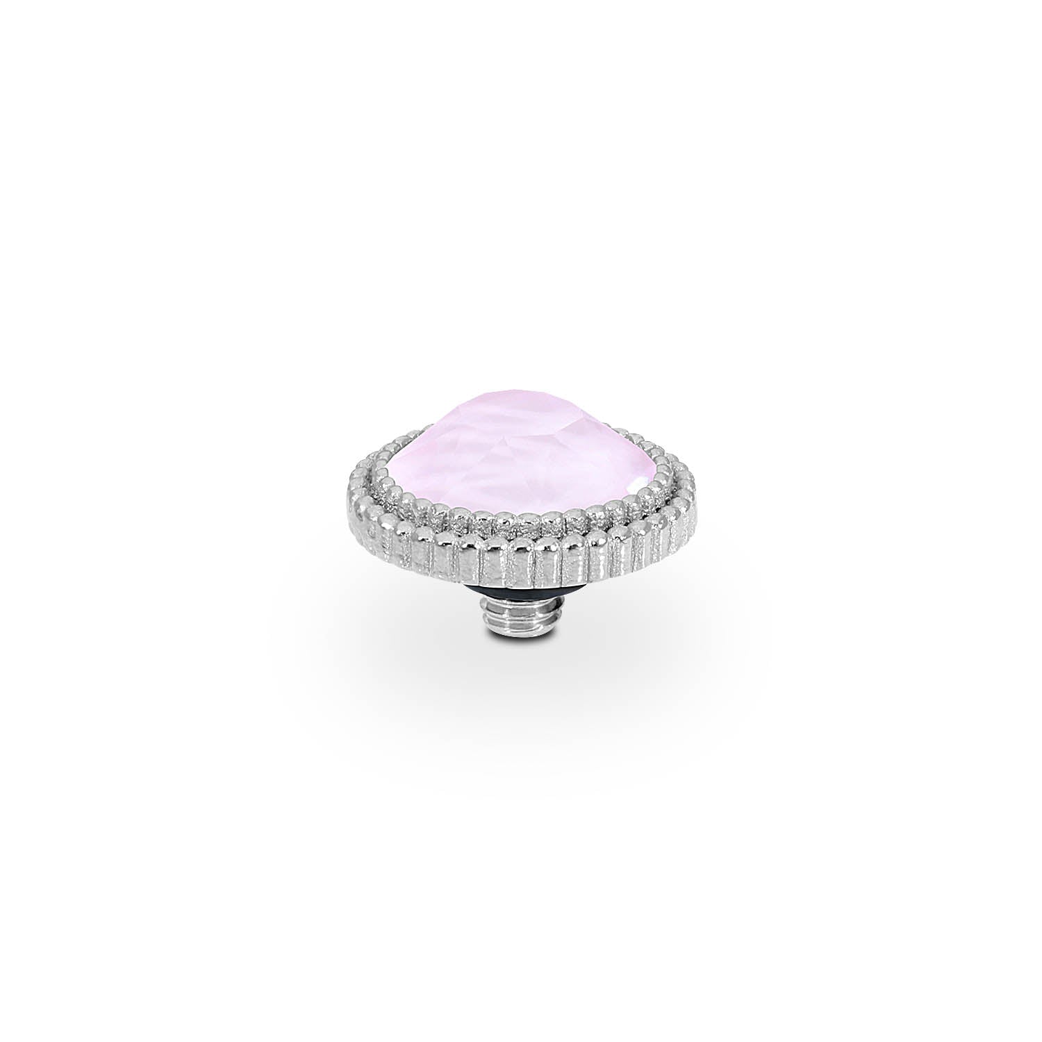 Fabero Flat Top 0.4" - Silver crystal soft rose ignite