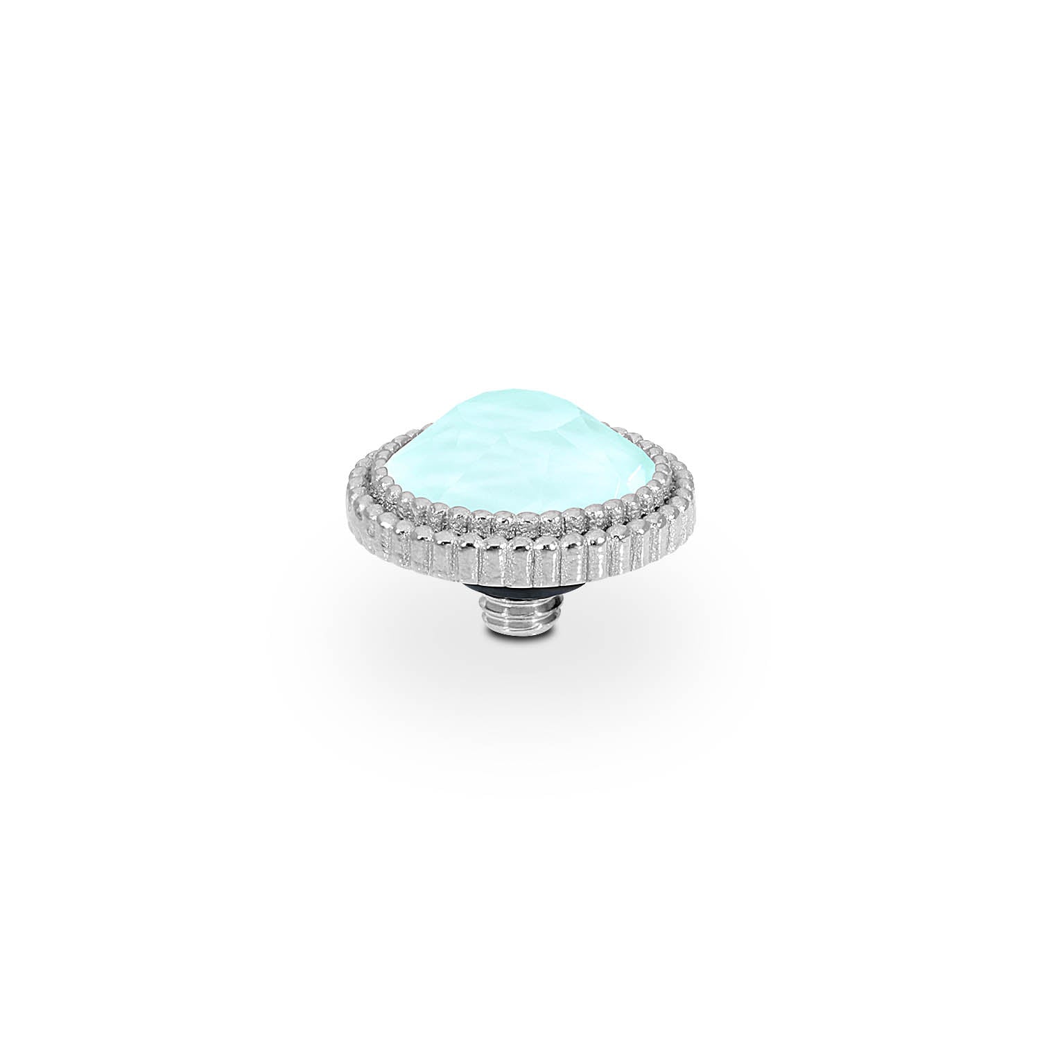 Fabero Flat Top 0.4" - Silver crystal soft mint ignite