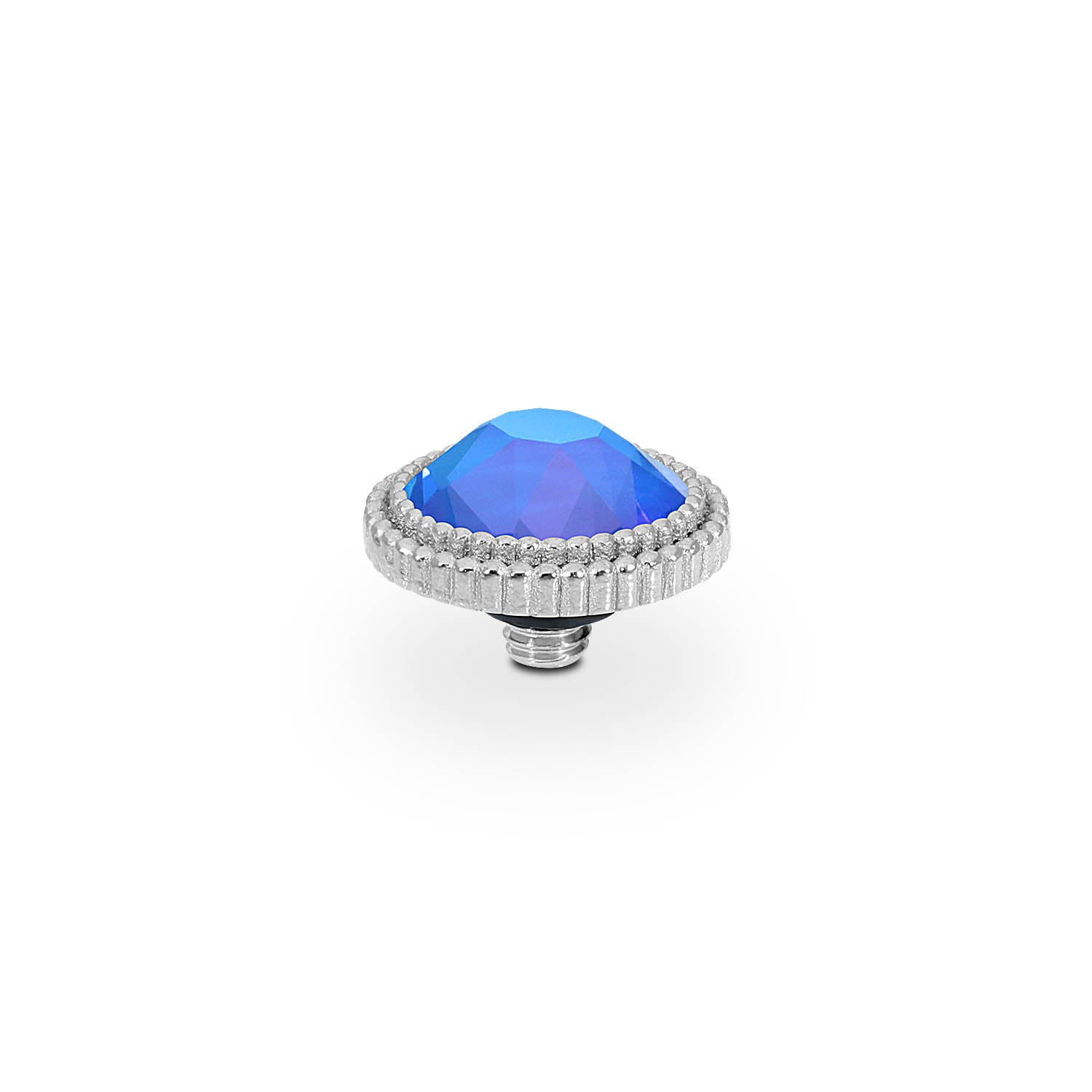 Fabero Flat Top 0.4" - Silver royal blue delite