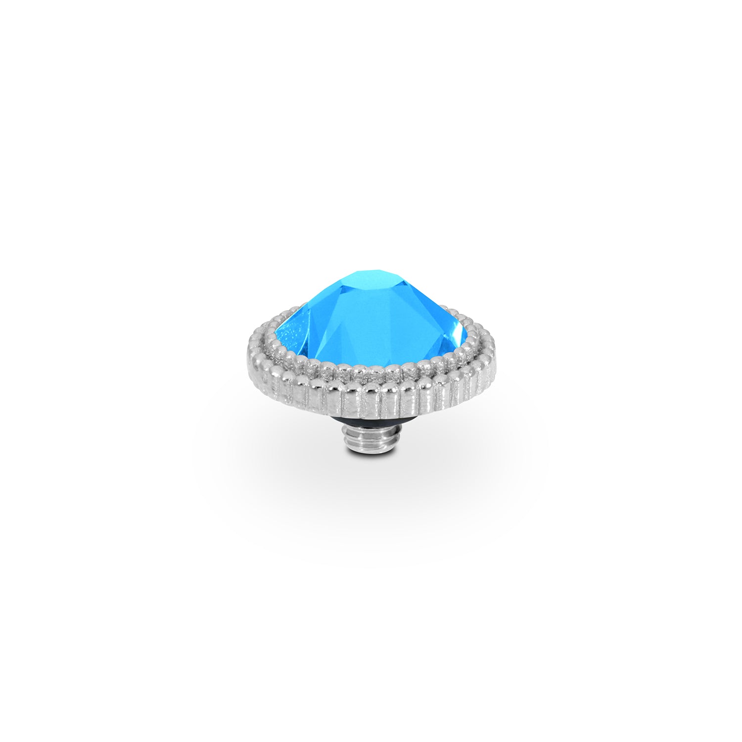 Fabero Flat Top 0.4" - Silver Crystal Electric Blue Ignite
