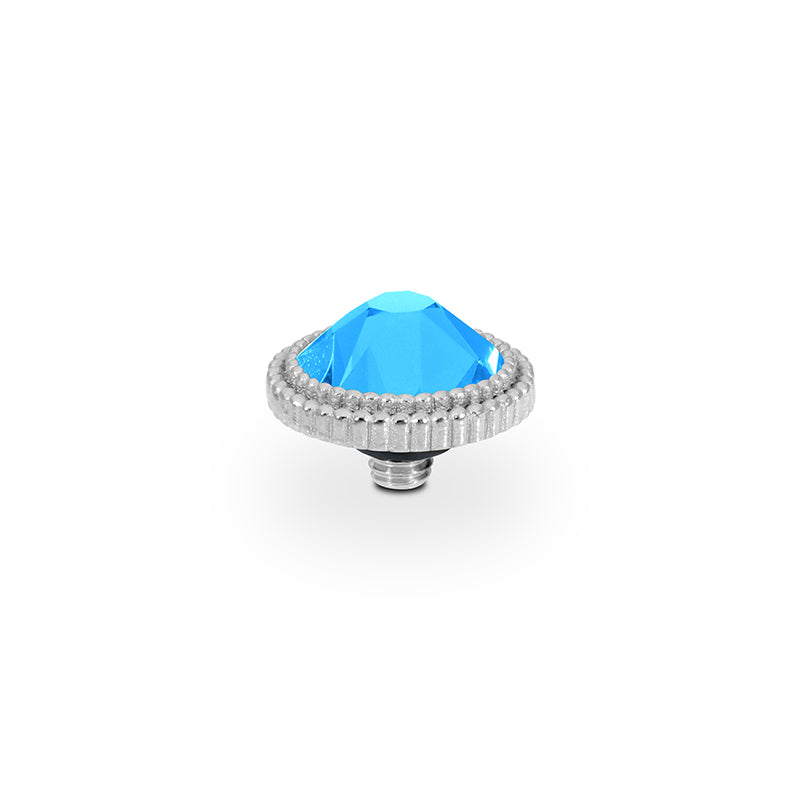 Fabero Flat Top 0.4" - Silver Crystal Electric Blue Ignite