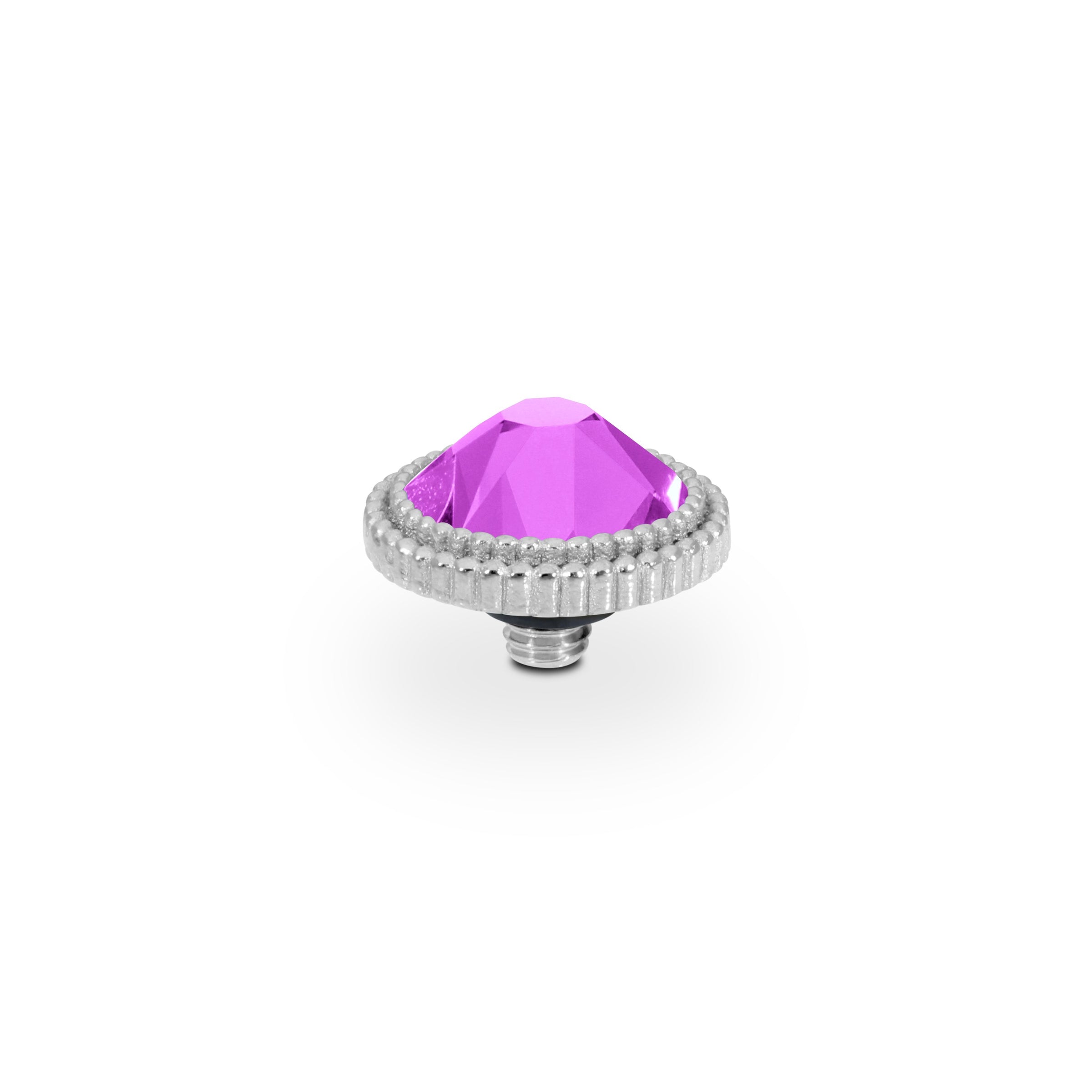 Fabero Flat Top 0.4" - Silver Crystal Electric Violet Ignite