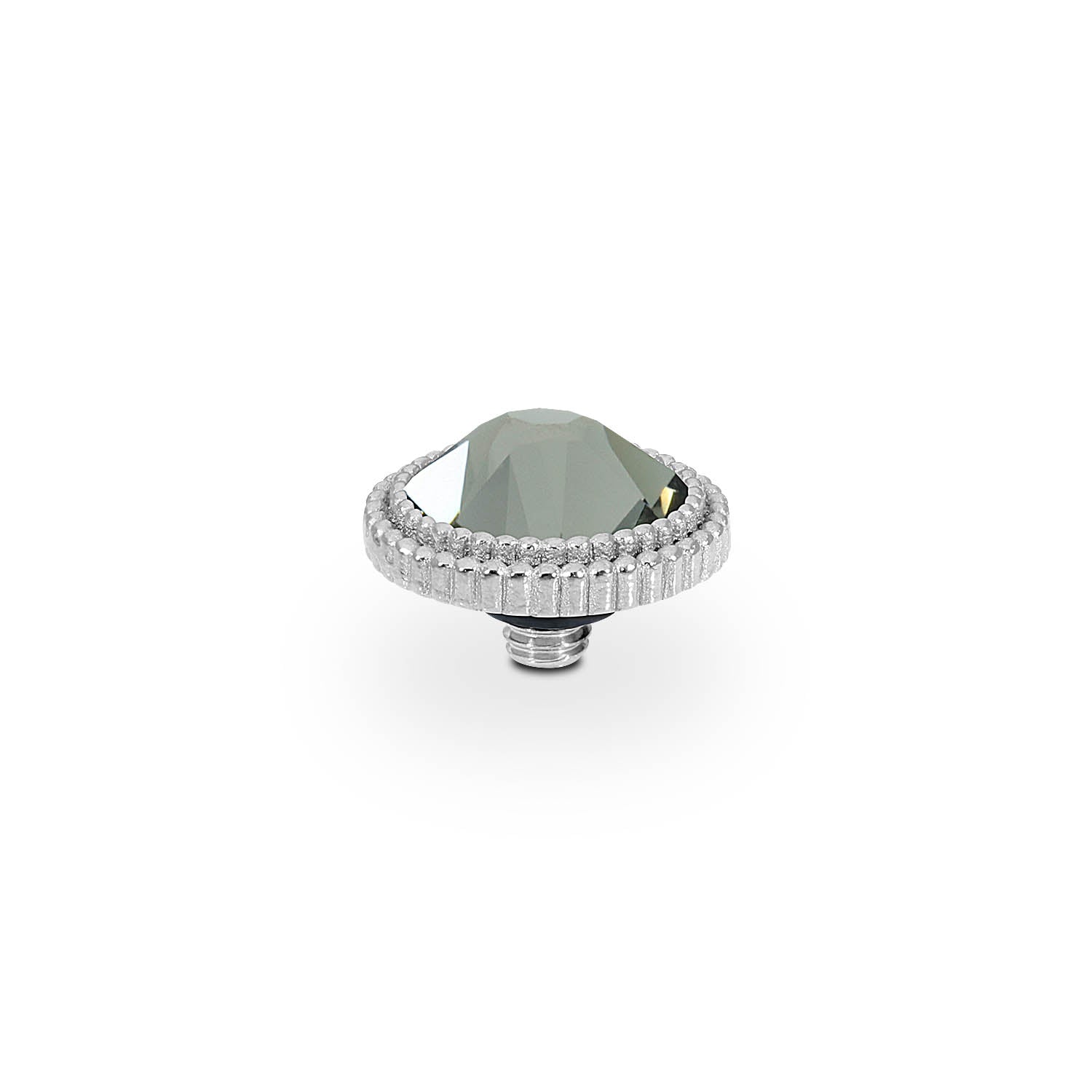 Fabero Flat Top 0.4" - Silver black diamond