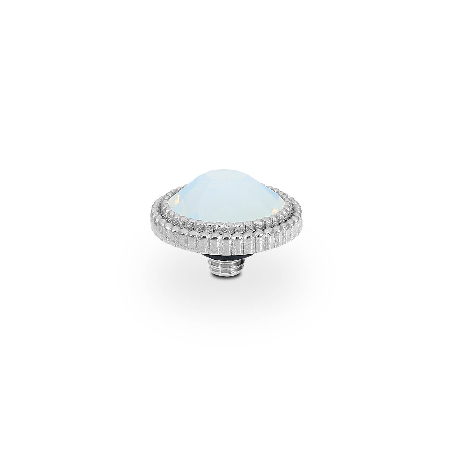 Fabero Flat Top 0.4" - Silver white opal