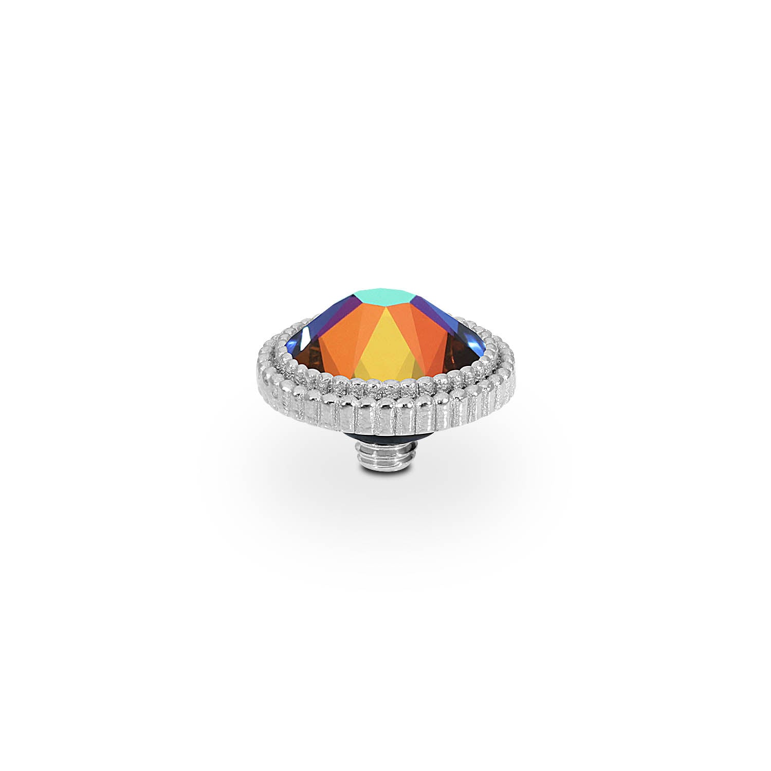 Fabero Flat Top 0.4" - Silver Crystal Vitrail Medium