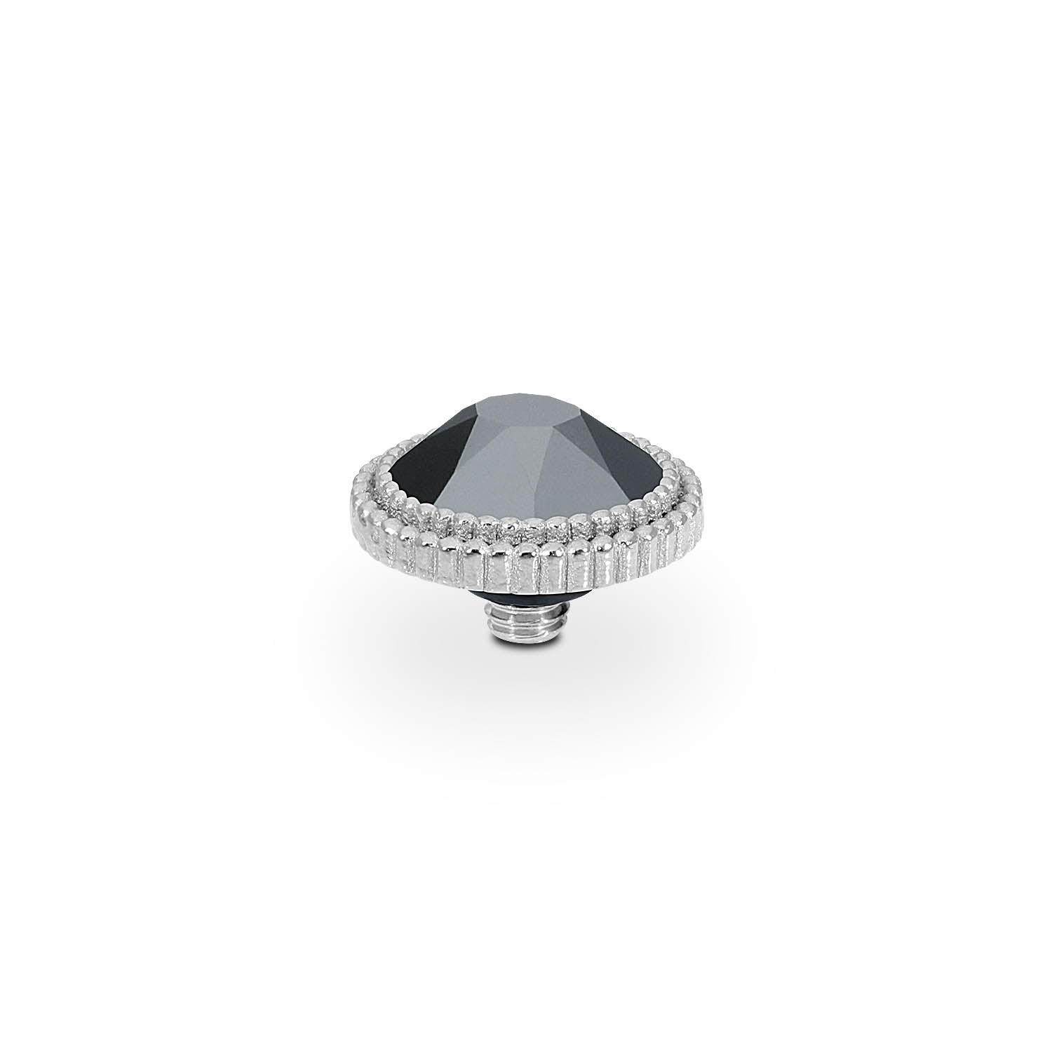 Fabero Flat Top 0.4" - Silver jet hematite