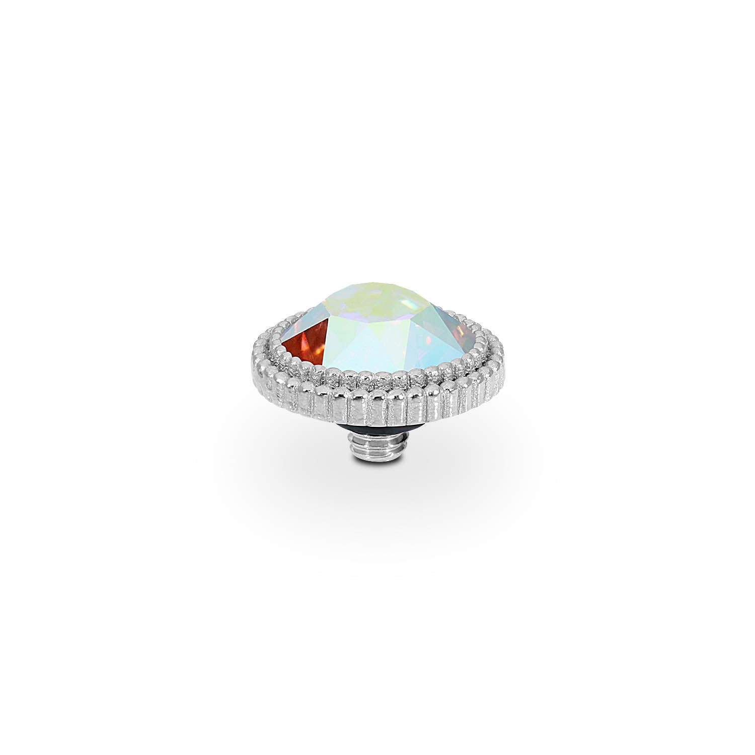 Fabero Flat Top 0.4" - Silver crystal aurora boreale