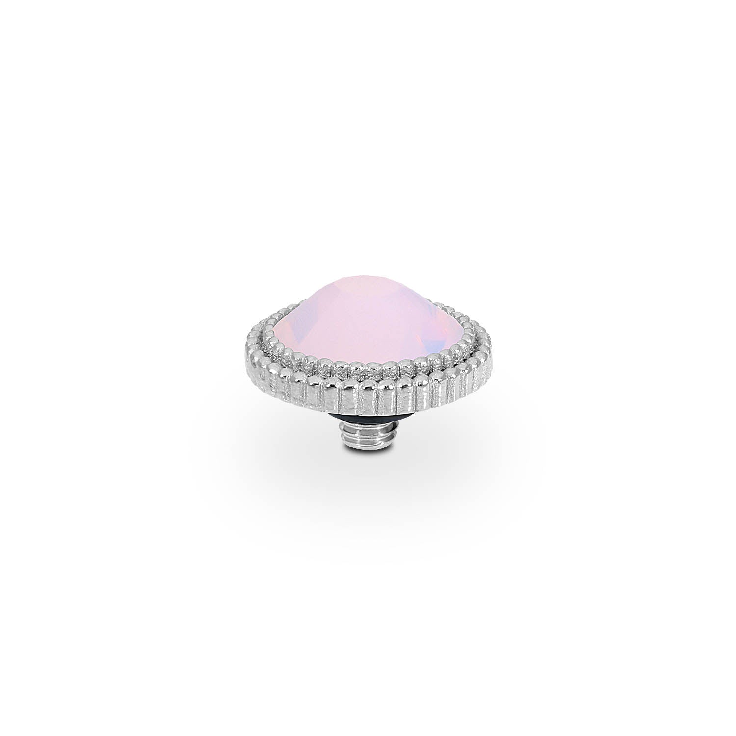 Fabero Flat Top 0.4" - Silver rose opal