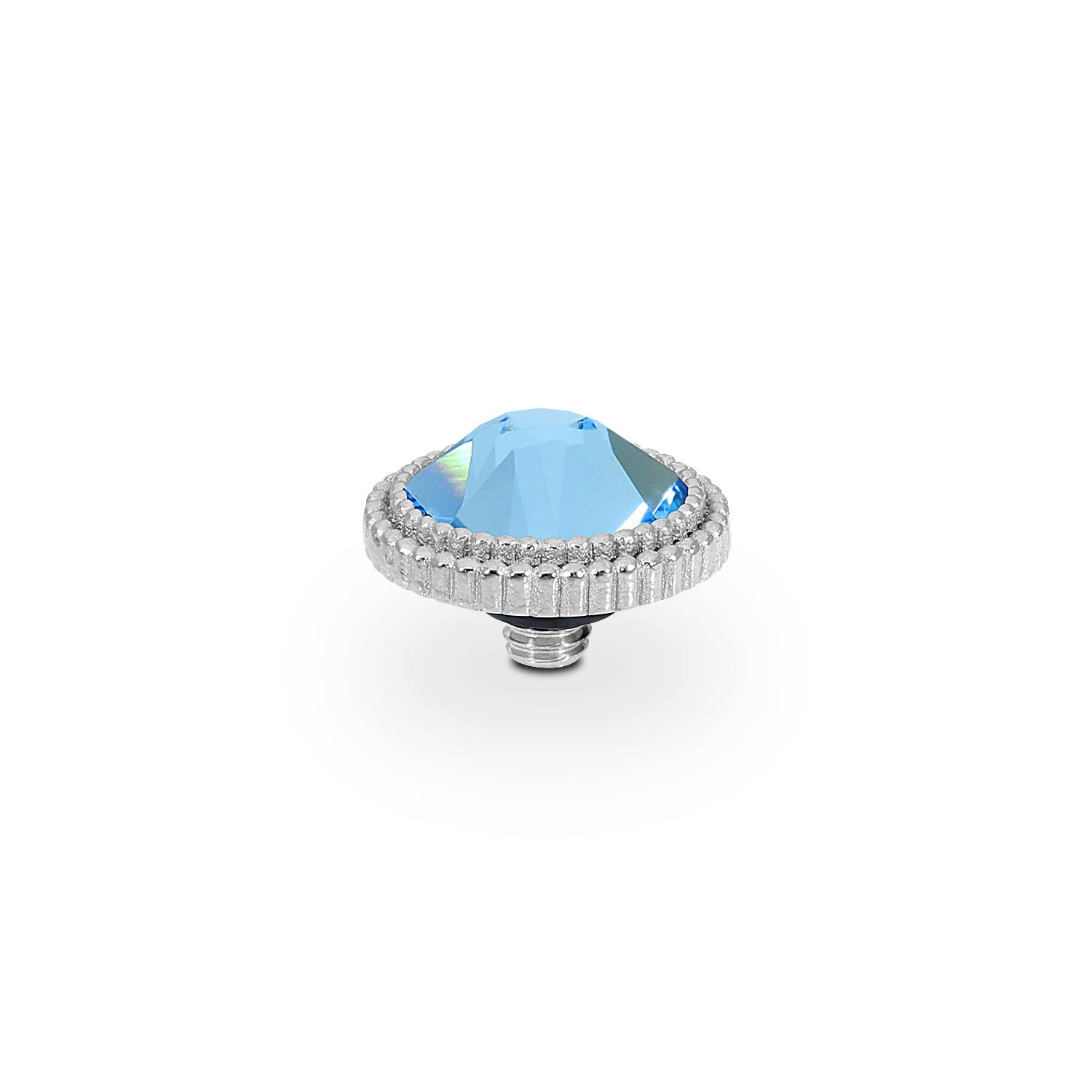 Fabero Flat Top 0.4" - Silver aquamarine