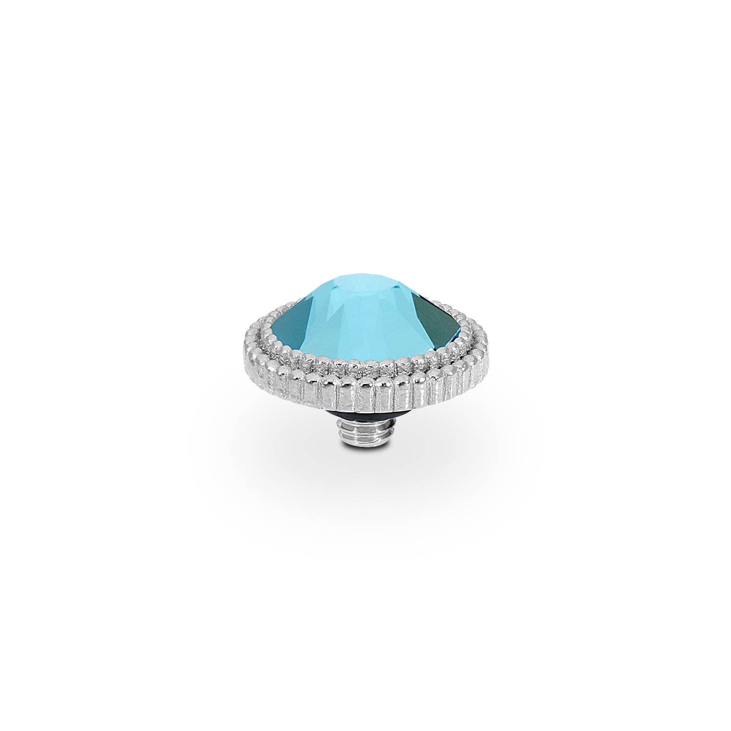 Fabero Flat Top 0.4" - Silver Light Turquoise